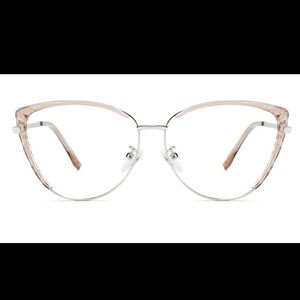 Elegant Tawny beige transparent clear Cat-Eye Glasses Frame